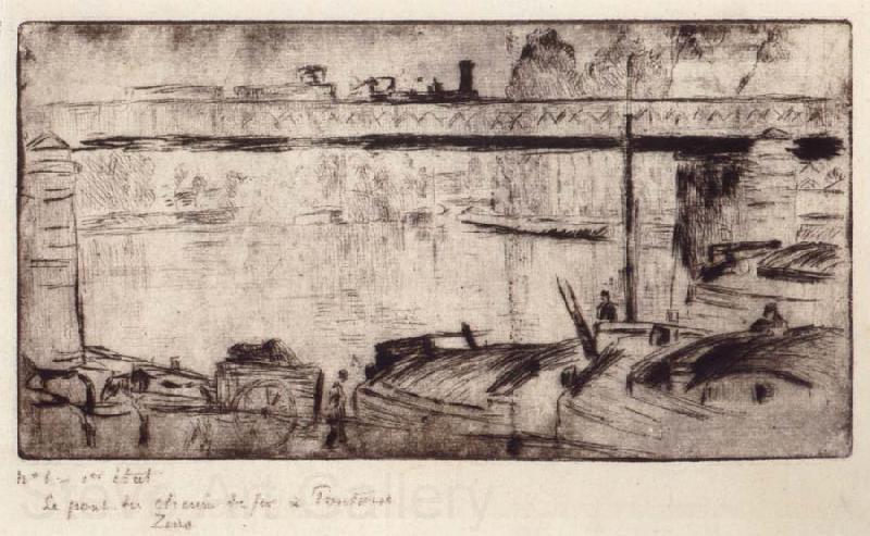 Camille Pissarro The railway bridge at Pontoise Norge oil painting art
